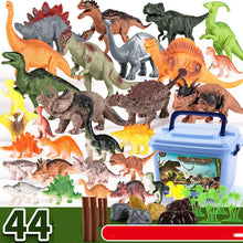 Laden Sie das Bild in den Galerie-Viewer, 44 Stk. Jurassic Dinosaurier Figuren in praktischer Spielzeug-Kiste