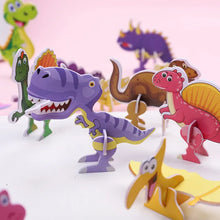 Laden Sie das Bild in den Galerie-Viewer, 40 Karton Dinos zum Puzzlen und selbstbauen