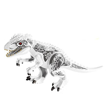 Laden Sie das Bild in den Galerie-Viewer, Jurassic World Dinosaurier Weißer T-Rex Baustein Figur 28cm kaufen - Dinosaurier.store