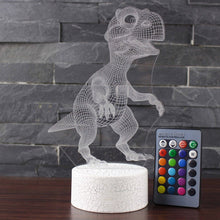 Laden Sie das Bild in den Galerie-Viewer, Dinosaurier Nachtlampe, Tischlampe, Nachtlicht mit Farbwechsel und 3D Effekt kaufen - Dinosaurier.store