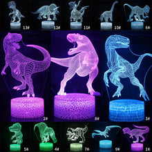 Laden Sie das Bild in den Galerie-Viewer, Dinosaurier Nachtlampe, Tischlampe, Nachtlicht mit Farbwechsel und 3D Effekt kaufen - Dinosaurier.store