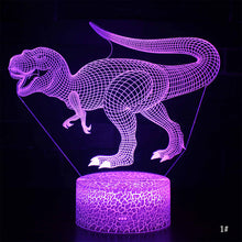 Laden Sie das Bild in den Galerie-Viewer, Dinosaurier Nachtlampe, Tischlampe, Nachtlicht mit Farbwechsel und 3D Effekt kaufen - Dinosaurier.store