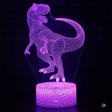 Laden Sie das Bild in den Galerie-Viewer, Dinosaurier Nachtlampe, Tischlampe, Nachtlicht mit Farbwechsel und 3D Effekt kaufen - Dinosaurier.store