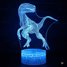 Laden Sie das Bild in den Galerie-Viewer, Dinosaurier Nachtlampe, Tischlampe, Nachtlicht mit Farbwechsel und 3D Effekt kaufen - Dinosaurier.store