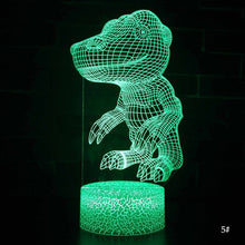 Laden Sie das Bild in den Galerie-Viewer, Dinosaurier Nachtlampe, Tischlampe, Nachtlicht mit Farbwechsel und 3D Effekt kaufen - Dinosaurier.store