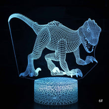 Laden Sie das Bild in den Galerie-Viewer, Dinosaurier Nachtlampe, Tischlampe, Nachtlicht mit Farbwechsel und 3D Effekt kaufen - Dinosaurier.store