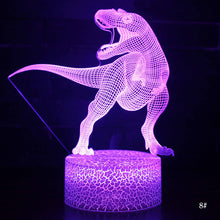 Laden Sie das Bild in den Galerie-Viewer, Dinosaurier Nachtlampe, Tischlampe, Nachtlicht mit Farbwechsel und 3D Effekt kaufen - Dinosaurier.store