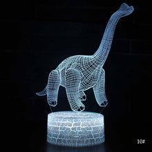 Laden Sie das Bild in den Galerie-Viewer, Dinosaurier Nachtlampe, Tischlampe, Nachtlicht mit Farbwechsel und 3D Effekt kaufen - Dinosaurier.store