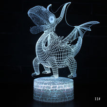 Laden Sie das Bild in den Galerie-Viewer, Dinosaurier Nachtlampe, Tischlampe, Nachtlicht mit Farbwechsel und 3D Effekt kaufen - Dinosaurier.store
