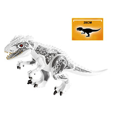 Laden Sie das Bild in den Galerie-Viewer, Jurassic World Dinosaurier Weißer T-Rex Baustein Figur 28cm kaufen - Dinosaurier.store