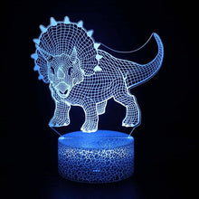 Laden Sie das Bild in den Galerie-Viewer, Triceratops Nachtlicht 3D Illusion Dinosaurier Lampe kaufen - Dinosaurier.store