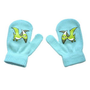 Warme Winter Kinder Handschuhe mit Dino Motiv kaufen - Dinosaurier.store