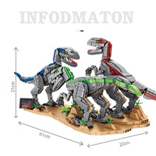 Laden Sie das Bild in den Galerie-Viewer, Velociraptor Baustein Set - 3 Dinos zum selbstbauen (1780 Teile) kaufen - Dinosaurier.store
