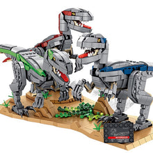 Laden Sie das Bild in den Galerie-Viewer, Velociraptor Baustein Set - 3 Dinos zum selbstbauen (1780 Teile) kaufen - Dinosaurier.store