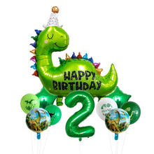 Laden Sie das Bild in den Galerie-Viewer, Happy Birthday Dinosaurier Ballons mit Jahreszahl für Geburtstag Feier etc.