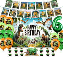 Laden Sie das Bild in den Galerie-Viewer, Dinosaurier Geburtstag Kindergeburtstag Deko Set mit 33 Teilen