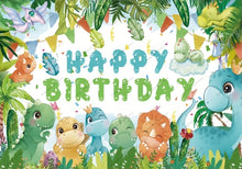 Laden Sie das Bild in den Galerie-Viewer, Niedliche Dino Poster Banner für den Kindergeburtstag, Feier, Geburtstag