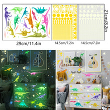 Laden Sie das Bild in den Galerie-Viewer, Luminous Dinosaurier Wand Aufkleber Sticker Deko Leuchten in der Nacht
