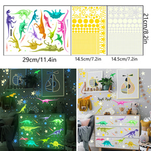 Luminous Dinosaurier Wand Aufkleber Sticker Deko Leuchten in der Nacht