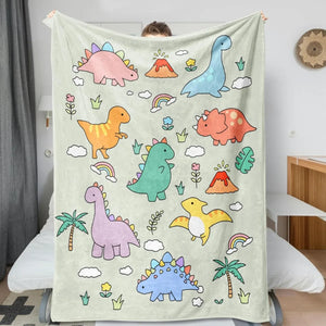 Kuschel-Decke mit niedlichen Dino Motiven