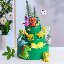 Laden Sie das Bild in den Galerie-Viewer, Dinosaurier Geburtstagstorte Deko mit 19 Teilen und Figuren