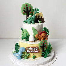 Laden Sie das Bild in den Galerie-Viewer, 20teiliges Torten Kuchen Topper Deko Set mit Dino Figuren und Zubehör