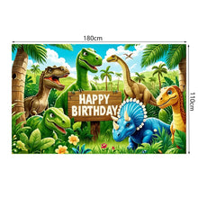 Laden Sie das Bild in den Galerie-Viewer, Fröhliche Dinosaurier Happy Birthday  Poster Banner (180x110cm)