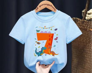 Süßes Dino Happy Birthday T-Shirt mit Jahreszahl