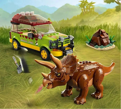 Jurassic World Park Triceratops mit Explorer Spielzeug Bausteine