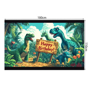Fröhliche Dinosaurier Happy Birthday  Poster Banner (180x110cm)