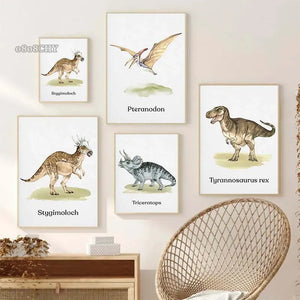 Dinosaurier Poster Stegosaurus Velociraptor Pteranodon etc.