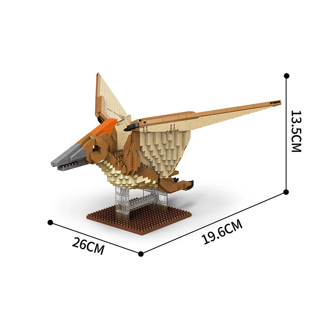 T-Rex, Pteranodon, Triceratops, Velociraptor Klemm-Baustein Spielzeug Dinos