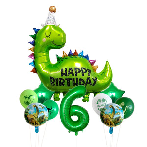 Happy Birthday Dinosaurier Ballons mit Jahreszahl für Geburtstag Feier etc.