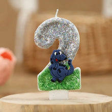 Laden Sie das Bild in den Galerie-Viewer, Dinosaurier Glitter Jahreszahl Kerze für Geburtstag, Torte, Kuchen etc.