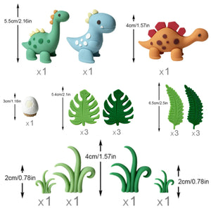 20teiliges Torten Kuchen Topper Deko Set mit Dino Figuren und Zubehör