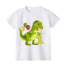 Laden Sie das Bild in den Galerie-Viewer, Süßes T-Rex Dinosaurier T-Shirt mit Jahreszahl für Kindergeburtstag