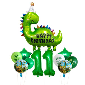 Happy Birthday Dinosaurier Ballons mit Jahreszahl für Geburtstag Feier etc.