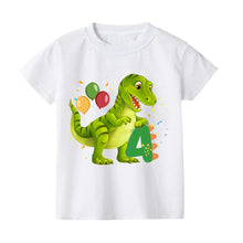 Laden Sie das Bild in den Galerie-Viewer, Süßes T-Rex Dinosaurier T-Shirt mit Jahreszahl für Kindergeburtstag