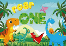 Laden Sie das Bild in den Galerie-Viewer, Niedliche Dino Poster Banner für den Kindergeburtstag, Feier, Geburtstag