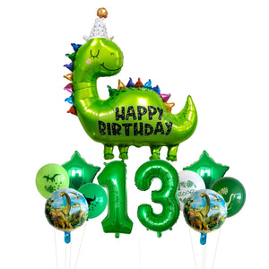 Happy Birthday Dinosaurier Ballons mit Jahreszahl für Geburtstag Feier etc.