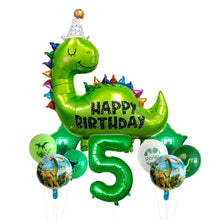Laden Sie das Bild in den Galerie-Viewer, Happy Birthday Dinosaurier Ballons mit Jahreszahl für Geburtstag Feier etc.