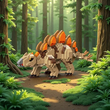 Laden Sie das Bild in den Galerie-Viewer, T-Rex, Pteranodon, Triceratops, Velociraptor Klemm-Baustein Spielzeug Dinos
