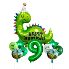Laden Sie das Bild in den Galerie-Viewer, Happy Birthday Dinosaurier Ballons mit Jahreszahl für Geburtstag Feier etc.