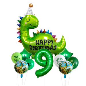 Happy Birthday Dinosaurier Ballons mit Jahreszahl für Geburtstag Feier etc.