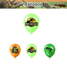 Laden Sie das Bild in den Galerie-Viewer, Happy Birthday Dinosaurier Deko Set mit Ballons, Kuchen Topper, Banner etc.