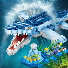 Laden Sie das Bild in den Galerie-Viewer, Großer Mosasaurus Klemm-Baustein Spielzeug (1158 Bausteine)