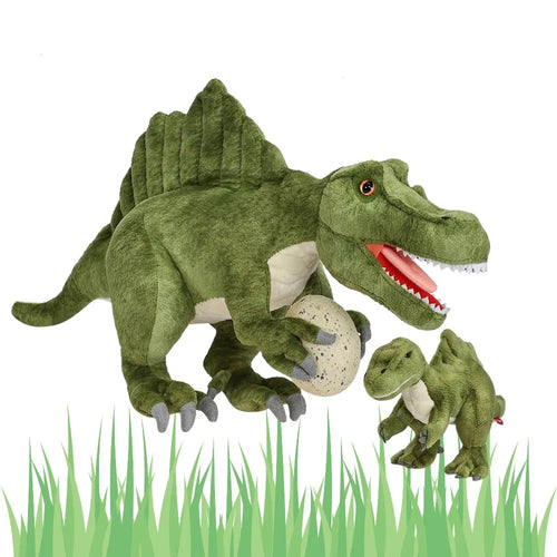 Spinosaurus oder T-Rex Dino Familie mit Mutter, Kind und Ei Stofftier (ca. 50cm)