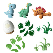 Laden Sie das Bild in den Galerie-Viewer, 20teiliges Torten Kuchen Topper Deko Set mit Dino Figuren und Zubehör