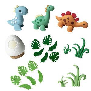 20teiliges Torten Kuchen Topper Deko Set mit Dino Figuren und Zubehör
