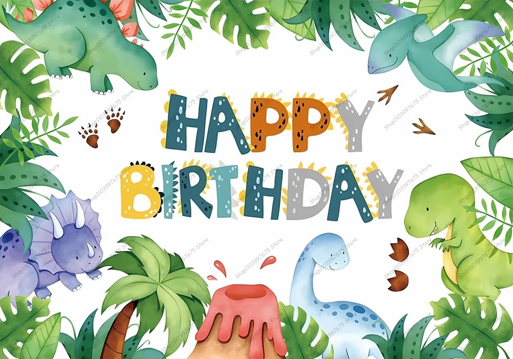 Dinosaurier Geburtstagsbanner 'Happy Birthday' – Partydekoration Für Dino-Theme Kinderfeier